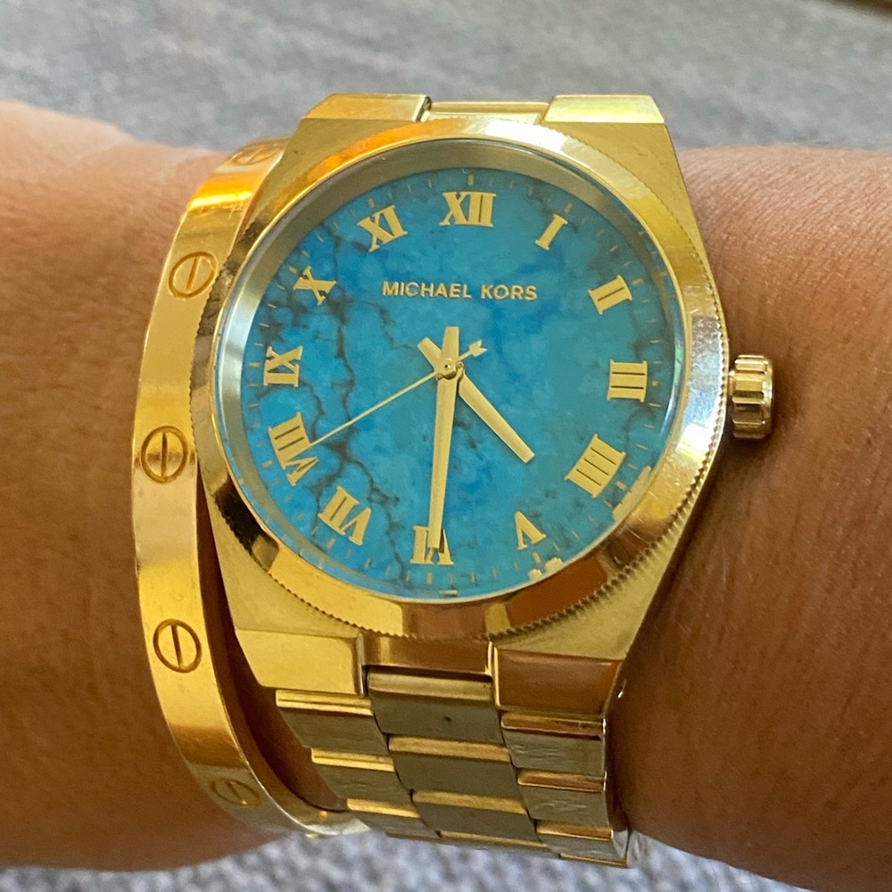 Channing Turquoise Dial Gold-tone Ladies MK5894